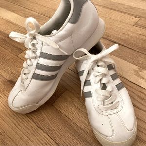 Male white/ gray/ neon green adidas sneakers